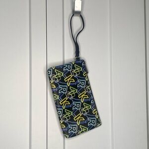 Karl Lagerfeld Paris Block Neon Letter Clip Wristlet